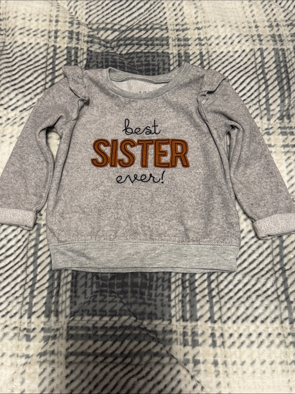 Gray "Best Sister Ever" Sweatshirt for Kids